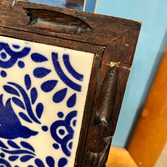 VINTAGE WOOD & TILE TRIVET SET-MADE in MEXICO - Picture 8 of 16